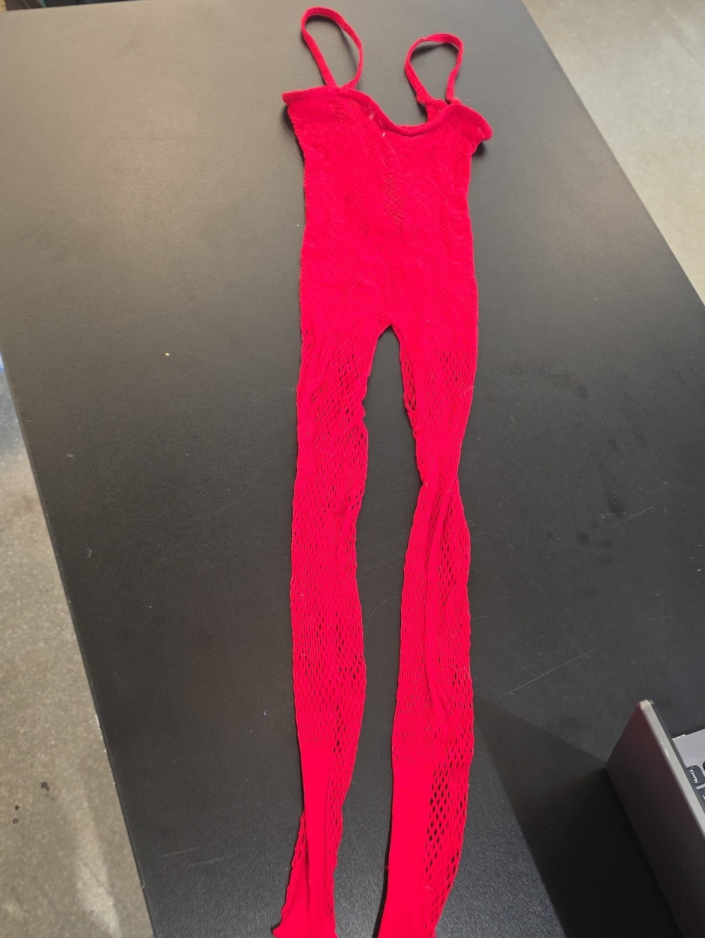 Red Mesh Sleeveless Body Suit Fishnet